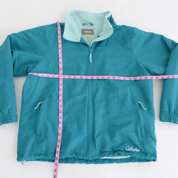 Cabela's Teal Windbreaker with Fleece Lining Jacket Size XLarge - Picture 5 of 13